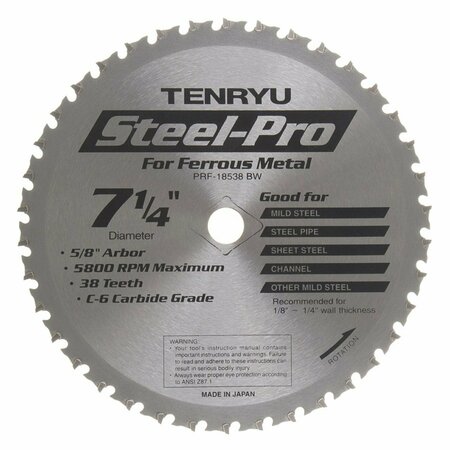 TENRYU 7-1/4in Ferrous Metal Saw Blade 38T 5/8 Arbor PRF-18538BW